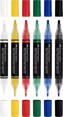 Obrázek produktu pro Akrylový popisovač "Shake&Paint", 6 různých barev, 1,0/3,0 mm, oboustranný, FABER-CASTELL 285507