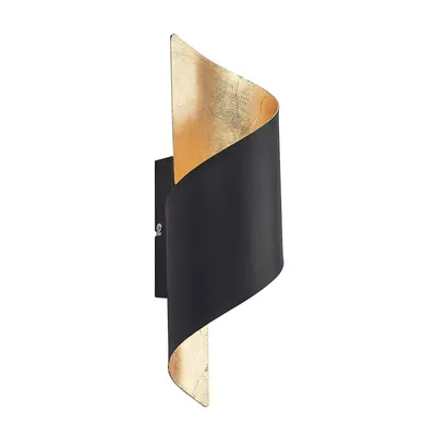 Produktbild von Lindby Wandleuchte Desirio, schwarz/gold, 35cm, E14, Metall
