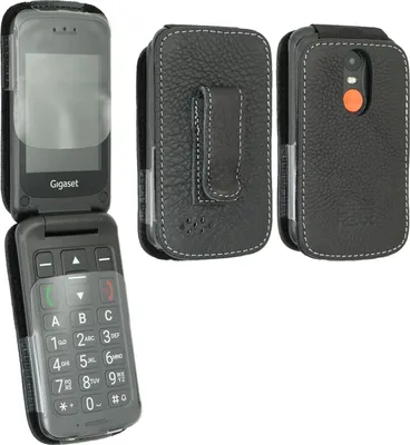 Produktbild von caseroxx Ledertasche mit Gürtelclip kompatibel mit Gigaset GL590 / GL595 aus Kunstleder, Tasche mit Gürtelclip und Sichtfenster