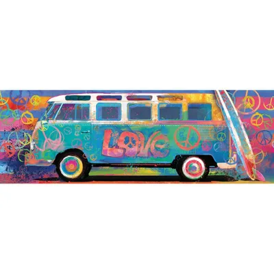 Image de Eurographics Puzzle Love Bus, Hippie Bus, 1000 pièces panorama, 96 x 32 cm, 6010-5549