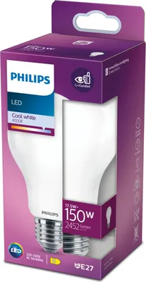 A product box for a Philips LED light bulb.
