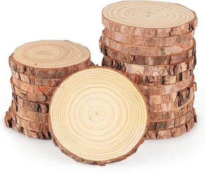 Produktbild von Unyqoos® 16 Stück runde Holzscheiben 9–10 cm, Kiefernholz natur, ca. 10 mm dick – DIY Basteln, Untersetzer, Hochzeits- & Weihnachtsdeko