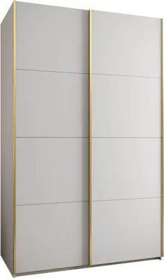 Produktbild von MEBLE KRYSPOL LUX 1 Kleiderschrank - 245,5x160x64cm - Weiß, Weiß, Gold