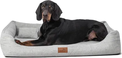 Productafbeelding van tierlando® Orthopedisch hondenbed WILLIAM Couture | Comfortabel hondenbankje - Afmetingen: 160x110 cm | Kleur: 06 Lichtgrijs