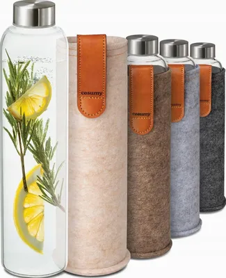 Obrázek produktu pro Skleněná láhev 750 ml s plstěným obalem na vodu