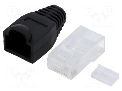 Zdjęcie produktu dla 5 sztuk złączek RJ45: 8 pinów, z osłoną, nieekranowane, kat. 6, system 8p8c, złączka RJ typu MP0024
