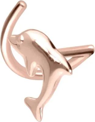 Produktbild von Nasenpiercing, Nasenstecker 14/18 Karat Gold Nasenstecker Spirale DELFIN