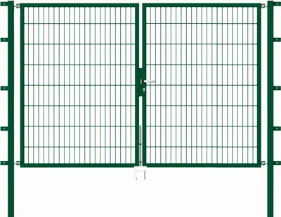Produktbild von Alberts Doppeltor Flexo mit Zubehör, zum Einbetonieren, grün, Breite 250 cm, Höhe 160 cm