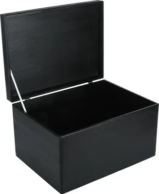 Image de Creative Deco Boite de Rangement en Bois Noir 40 x 30 x 24 cm (+/- 1 cm)