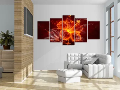 Produktbild von Akustikbild Abstrakt Blumen 200x100 cm Bilder Akustikschaum Hochleistungsschallabsorber Schallschutz Leinwand 5 tlg Wandbild Raumakustik Schalldämmung 020101-259