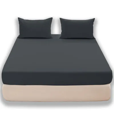 Zdjęcie produktu dla Prześcieradło 160x200cm z gumką Bawełna world jersey Grafit miękkie GK03