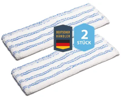 Image de Housse de balai serpillière - Housse de remplacement pour balai à franges - 40 cm - Lot de 2 - Microfibre