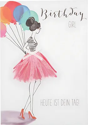 Immagine prodotto di Designers Best motivo biglietto pieghevole 26, Birthday Girl Oggi è il tuo giorno!