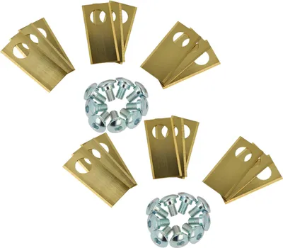 Produktbild von vhbw 18x Ersatz-Messer Ersatz für Worx WA0176 für Rasenmäher - Ersatzklinge Silber Gold, Stahl (Titanbeschichtung)