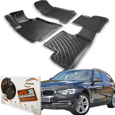 Produktbild von Trimak Autofußmatten kompatibel mit BMW 3ér F30 & F31 & XDrive (2012-2018) Auto Allwetter Gummimatten