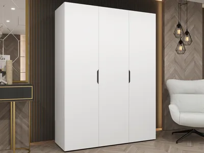 Produktbild von MIRJAN24 Kleiderschrank Malaga 150, Kleiderschrank, Garderobe (Farbe: Weiß, Größe: 150 cm)