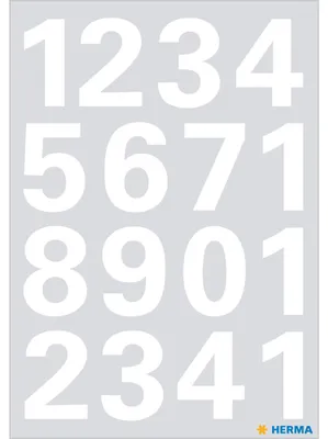 Produktbild von Herma 4170 Zahlen, 25mm, 0-9, wetterfest, Folie weiß, 1 Blatt