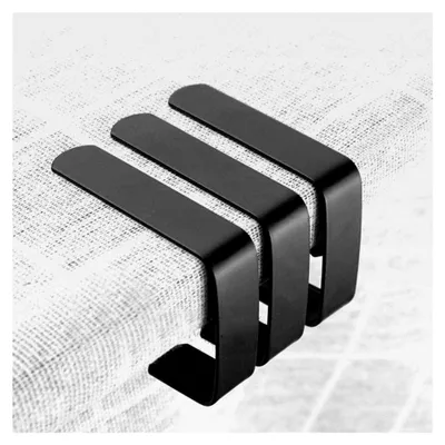 Produktbild von Set von Tischdeckenklammern, 4 Stück Edelstahl Klammern in Schwarz für Innen- und Außenmöbel, Party, Picknick, Garten, 5 x 4 cm