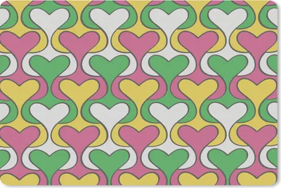 Produktbild von MuchoWow® Schreibtischunterlage Herz - Retro - Muster 60x40 cm - XXL Mauspad - Großes Mauspad