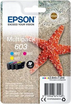Zdjęcie produktu dla Wkład Atramentowy Epson 603, Multipack, 3 Kolory, Do Drukarek Atramentowych, Ekonomiczny