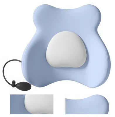 Produktbild von Aufblasbares Rückenstützkissen Memory Foam, Lendenkissen verstellbar 45×40×14 cm, Auto Büro Flugzeug