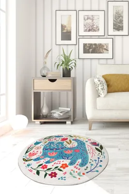 Produktbild von Conceptum Hypnose, Blue- Blue Cats CHL, Bunt, Kurzflorteppiche, 50% Samtgewebe / 50% Polyester