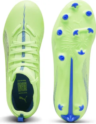 Produktbild von Puma Ultra 5 Match FG/AG Jugend Fußballschuhe Kinder fizzy apple weiß blau Gr 32,5