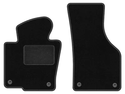 Produktbild von Velours-Fußmatten Vorne passend für Volkswagen Passat B7 (Limousine, Kombi, Variante, Alltrack, Bj. 2010-2014) –  schwarz, passgenau, mit Befestigungen set 2 Stk. - STANDARD