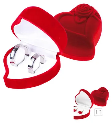 Produktbild von Schmuckbox / Ring Box: Schmuckdose für Trauringe "Herz mit Rose Etui"
