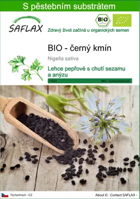 Obrázek produktu pro SAFLAX - BIO - černý kmín - Nigella sativa - 300 Semena - S pěstebním substrátem bez klíčků