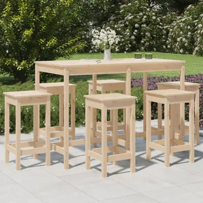 Produktbild von The Living Store 7-tlg. Gartenbar-Set Massivholz Kiefer