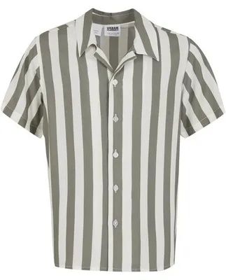 Imagen del producto de Camisa infantil Urban Classics para niño, modelo Viscose AOP Resort, color verde pálido/blanco roto, talla 134/140