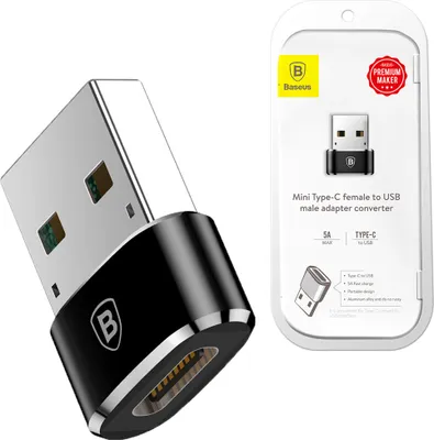 Zdjęcie produktu dla Baseus Adapter Przejściówka Ze Złącza Usb Type-C Na Usb Czarny (Caaotg-01)