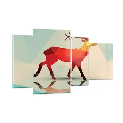 Produktbild von Bilder auf glas - Hirsch Illustration modern Grafik - 120x70cm - Glasbilder - Wandbilder - Kunstdruck - Wanddekoration aus Glas - Glas Bilder - Wandbild auf Glas - GDL120x70-2811