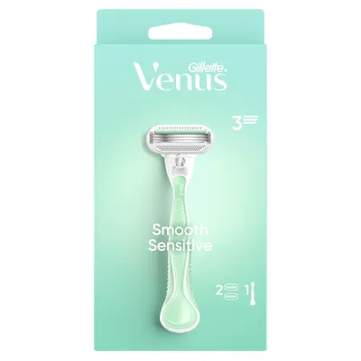 Zdjęcie produktu dla Maszynka do golenia na mokro Gillette Venus - Smooth Sensitive + 2 wymienne ostrza