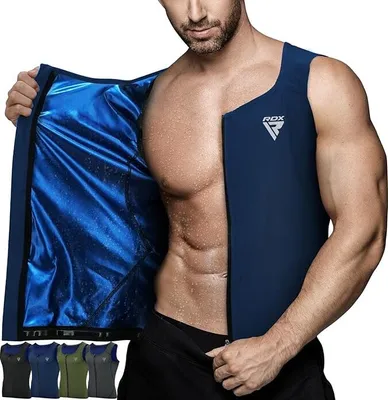 Produktbild von RDX Herren Sauna Shirt Sauna Weste Schwitzanzug Herren Body Shaper Workout Hot Tank Top Bauch Abnehmen Shapewear