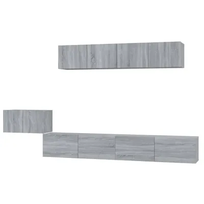 Image de vidaXL Ensemble de 5 meubles TV Gris Sonoma Bois composite