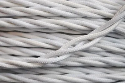Image de Câble électrique textile torsadé 3x0,75mm² blanc