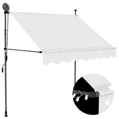 Obrázok produktu pre Ručne zaťahovacia markíza s LED 100 cm, krémová
