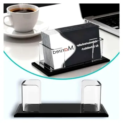 Produktbild von 2 Stück Visitenkartenhalter aus klarem Acryl für Büro und Messestand