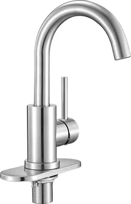 A single bathroom faucet on a white background.