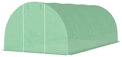 Produktbild von Outsunny 6x3x2 m Gewächshaus begehbares Treibhaus 8 Fenster Stahlrahmen, Grün