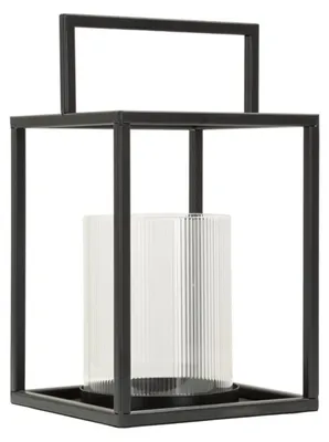 Image de Lanterne Simply 18 x 31 x 18 cm Métal Verre Noir