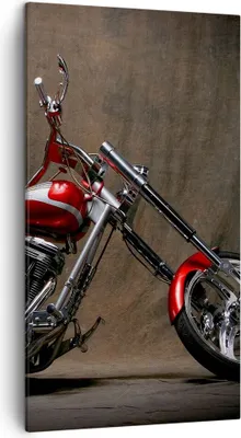 Produktbild von Bild auf Leinwand - Leinwandbild - Motorrad Chrom Räder - 45x80cm - Wand Bild - Wanddeko - Leinwanddruck - Bilder - Kunstdruck - Wanddekoration - Leinwand bilder - Wandkunst - PA45x80-0172