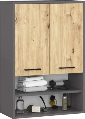 Immagine prodotto di Mobile bagno a due ante MERALYA - grigio / rovere artisan