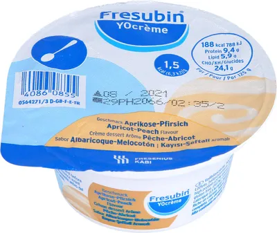 Produktbild von Fresubin YOcrème Energienahrung Geschmack Aprikose-Pfirsich, 500 g Creme