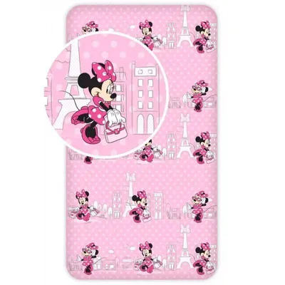 Produktbild von Disney Minnie Mouse Paris - Baumwoll Spannbettlaken 90 x 200 cmBunt