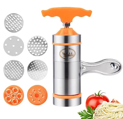 Immagine prodotto di Macchina per pasta manuale - Acciaio inossidabile - 7 formati - Per tagliatelle e spaghetti