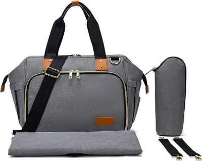 Produktbild von Axcone Wickeltasche Kinderwagen-Matte 3in1 Wasserdichtes Organizer Grau