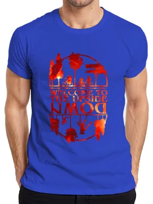 Immagine prodotto di Maglietta da uomo Welcome To The Upside Down Sci Fi 80s Retro Horror Stranger, blu, XL